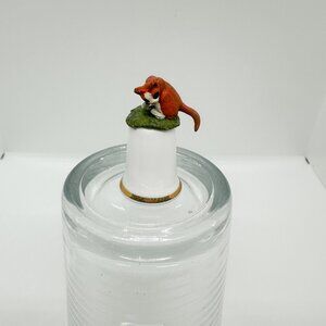 Vintage Cat Kitten Thimble Porcelain Pewter Mini Sculpture Collection Ginger